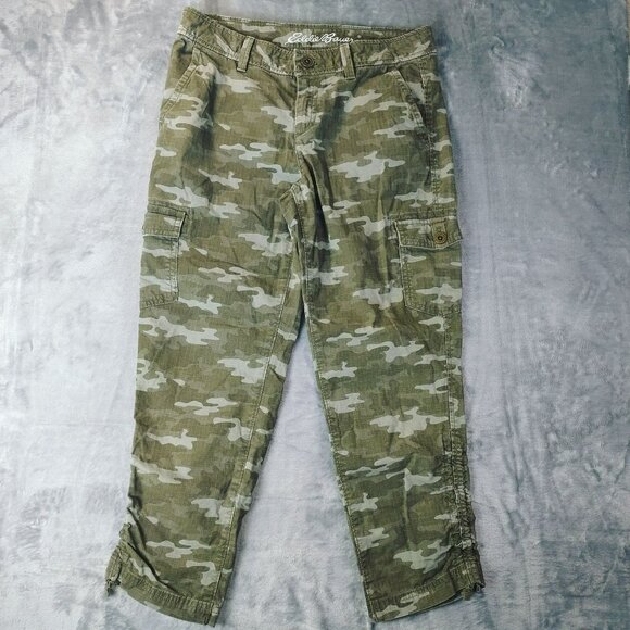 Eddie Bauer Pants - Eddie Bauer Womens Camo Cargo Cropped Pants Size 2 Gorpcore Military Hiking